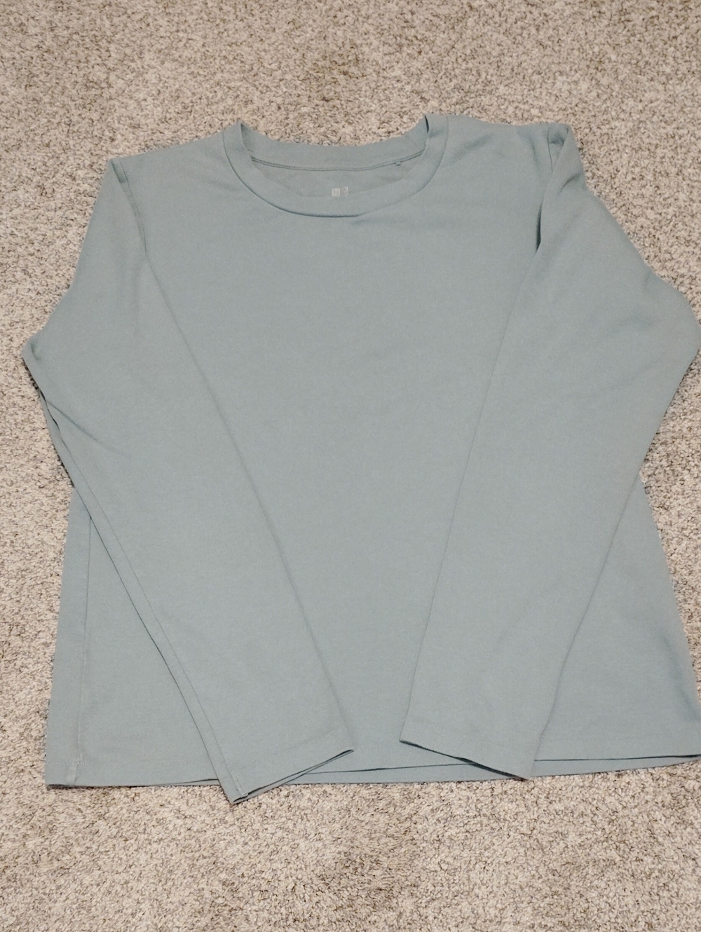 Uniqlo Long-Sleeve Crewneck Top in Pale Sage